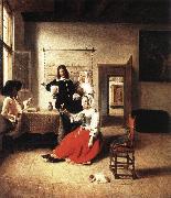 HOOCH, Pieter de Young Woman Drinking sf oil painting